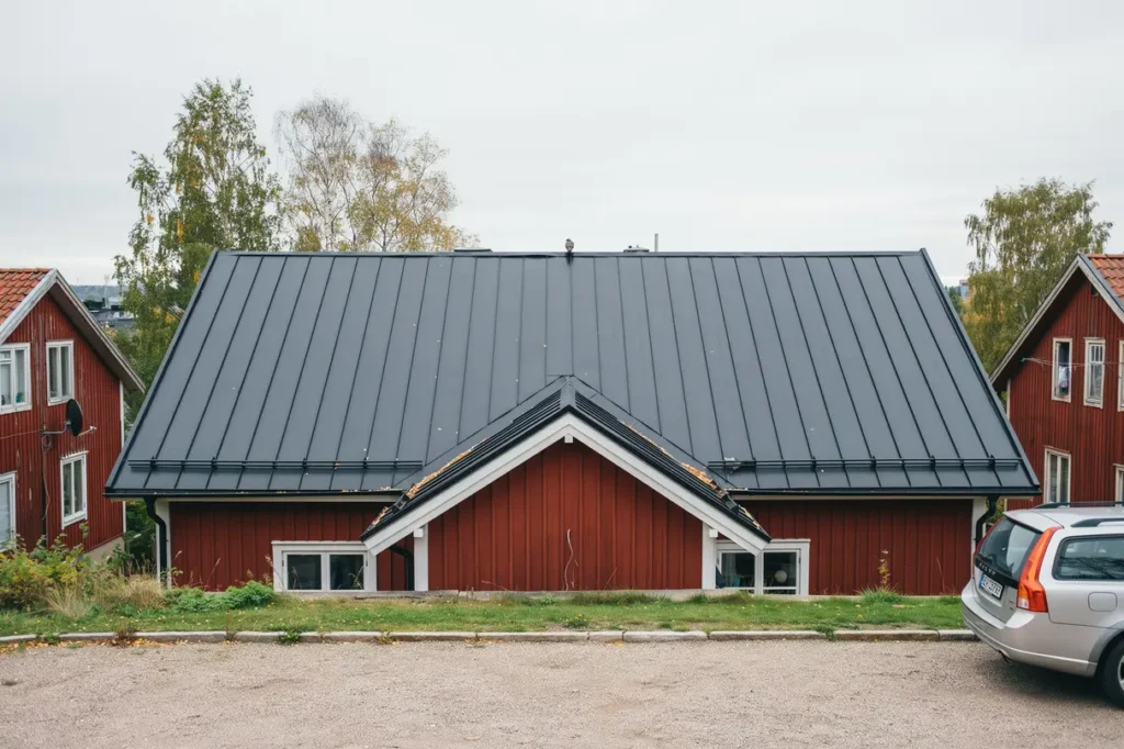 takbyte med nytt r spont p radhus i skrubba