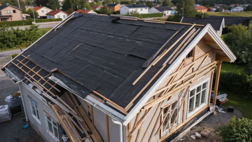 takoml ggning med t tskikt och vindskivor p hus i kolar ngen lta
